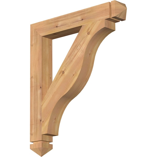 Ekena Millwork Funston Arts & Crafts Smooth Bracket, Western Red Cedar, 3 1/2"W x 26"D x 30"H BKT04X26X30FST03SWR - main